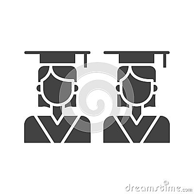 Graduates icon vector image. Vector Illustration