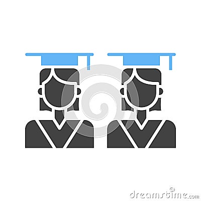 Graduates icon vector image. Vector Illustration