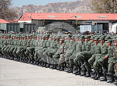 Graduates of Military Academy marching Editorial Stock Photo