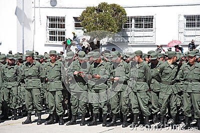 Graduates of Military Academy with new ID Editorial Stock Photo