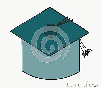 Graduating Cap Wear Hat Education Student School Art Photo Vector Illustration Object Green color abstract Cartoon Illustration