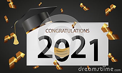 Graduating class of 2021 Vector Illustration