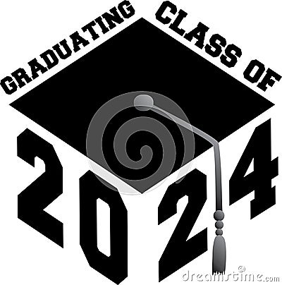 Graduating Class of 2024 Graduation Cap Vector Illustration