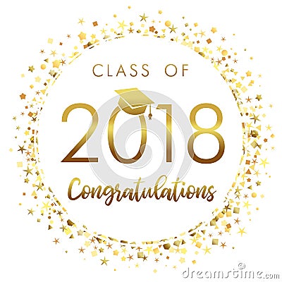 Graduating class of 2018 light vector illustration Vector Illustration