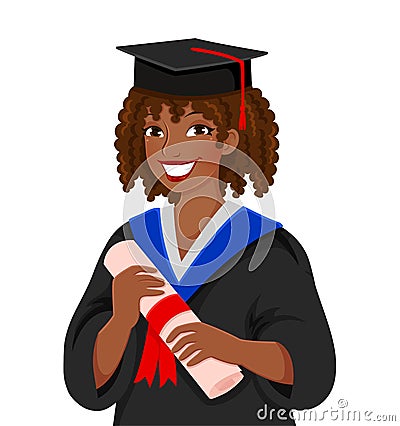 Graduating from college Vector Illustration