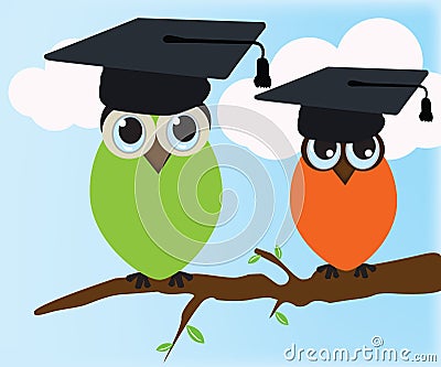 Graduating owl Vector Illustration