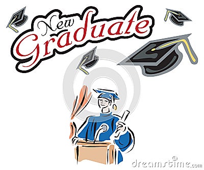 Graduation banner poster Vector Illustration