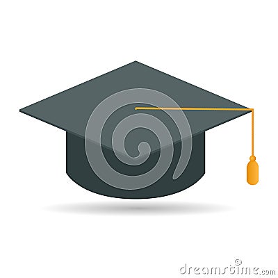 Fun graduation cap. academic cap. Flat design Stock Photo