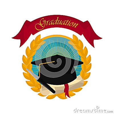 Graduation objects illustration Vector Illustration