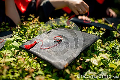 Graduation cap Stock Photo