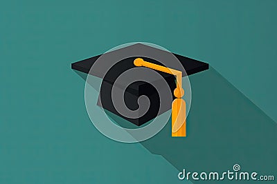 Graduation cap icon , generative, aiillustration generative ai Cartoon Illustration