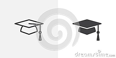 Graduation cap icon Vector Illustration