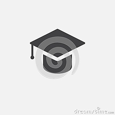 Graduation cap icon, logo illustration, group pictogram isolated on white. Vector Illustration