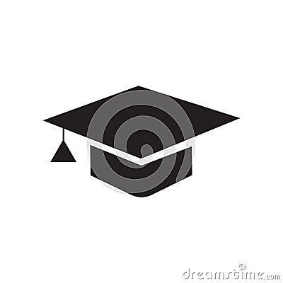 Graduation cap icon vector sign and symbol isolated on white background, Graduation cap logo concept Vector Illustration