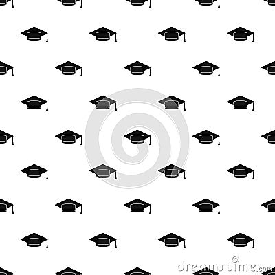 Graduation cap pattern, simple style Vector Illustration