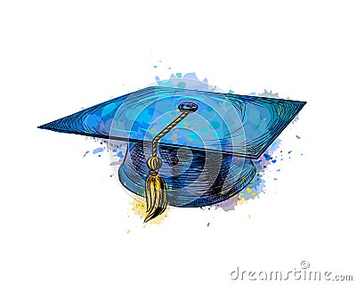 Graduation cap, square academic cap Vector Illustration