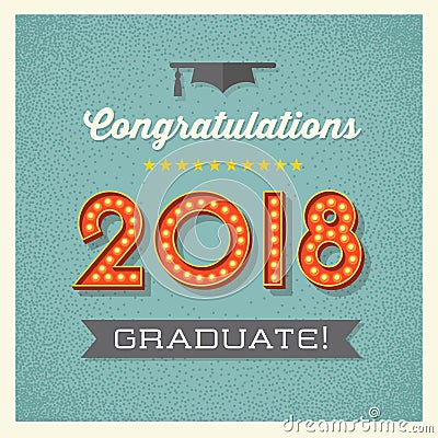 2018 graduation design with light bulb sign numbers Vector Illustration