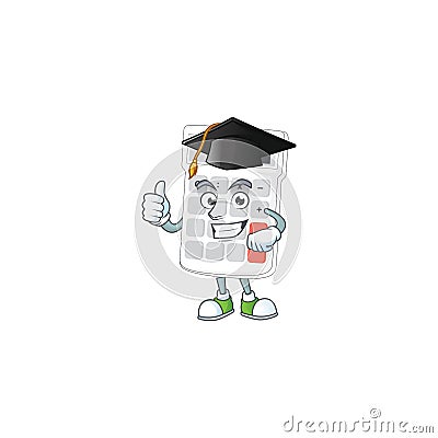 Graduation cartoon calculator white for calculate tool Vector Illustration