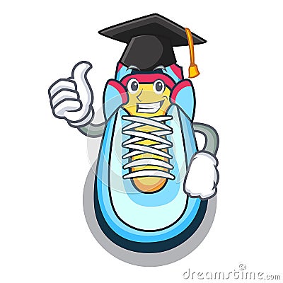 Graduation cartoon pair of casual sneakers Vector Illustration