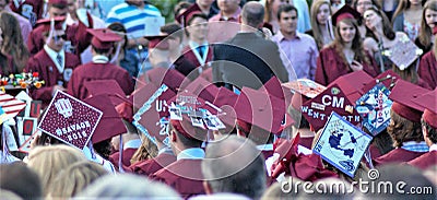 Graduation Crowd ready to erupt into celebration Editorial Stock Photo