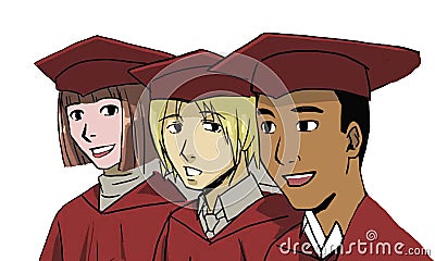 Graduation Day Cartoon Illustration