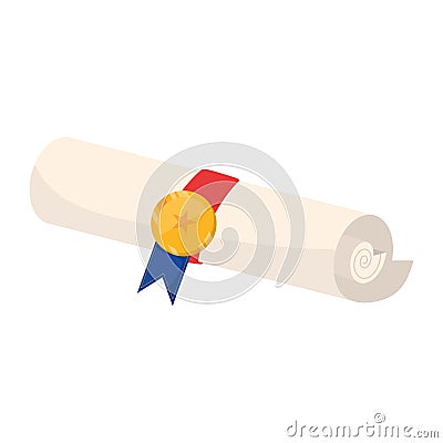 graduation diploma roll illustration Vector Illustration