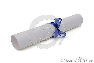 Graduation diploma scroll Stock Photo