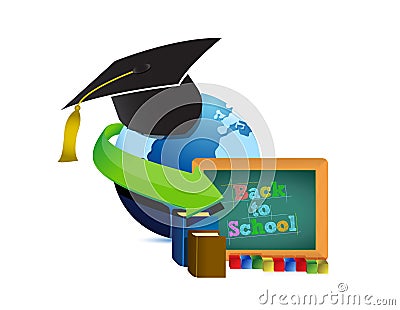 Graduation education concept. Cartoon Illustration