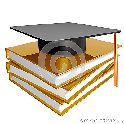 Graduation, education and knowledge icon Cartoon Illustration