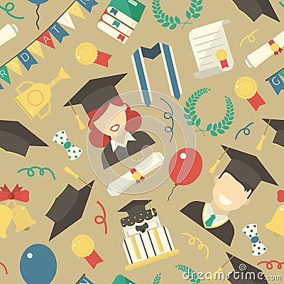 Graduation Elements Seamless Pattern Background Vector Illustration