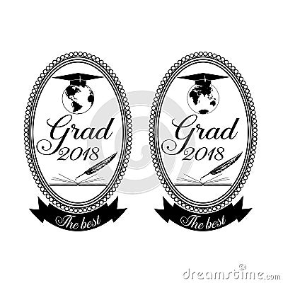 Graduation emblem, badge design templates Vector Illustration