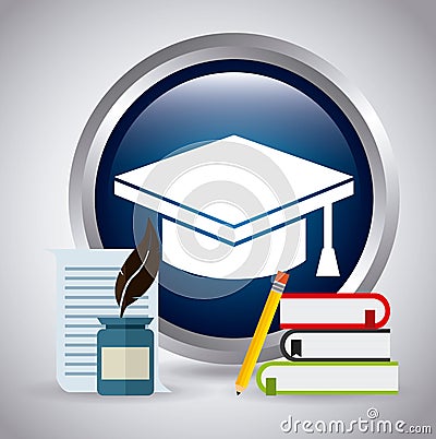 Graduation emblem Vector Illustration