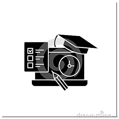 Graduation exam glyph icon Vector Illustration