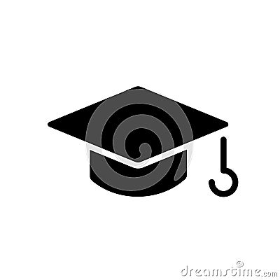 Graduation Hat Cap Flat Icon for Apps and Websites, Vector Illustration