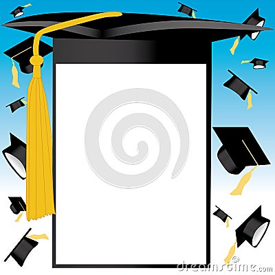 Graduation hat card Vector Illustration