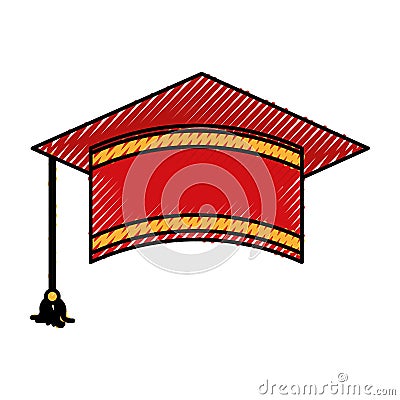Graduation hat isolated icon Vector Illustration