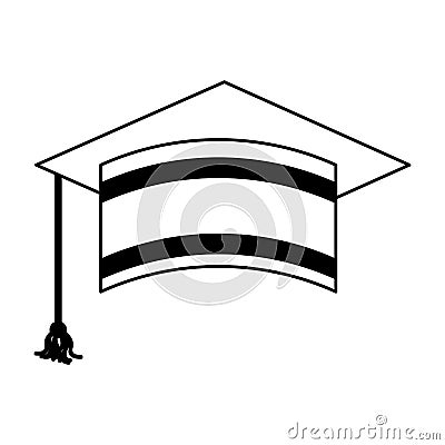 Graduation hat isolated icon Vector Illustration