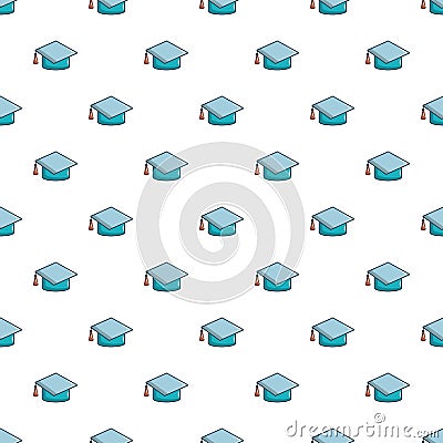Graduation hat pattern seamless Vector Illustration