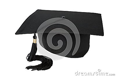 Graduation hat on white background Stock Photo