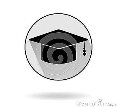 Graduation icon vector. education icon flat design isolated on white background. Vector Illustration