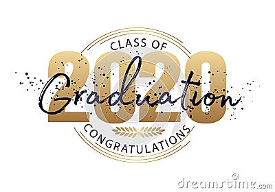 Graduation label. Vector text for graduation design, congratulation event, party, high school or college graduate Vector Illustration