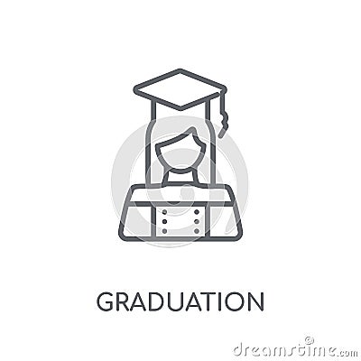 Graduation linear icon. Modern outline Graduation logo concept o Vector Illustration
