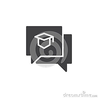 Graduation message vector icon Vector Illustration