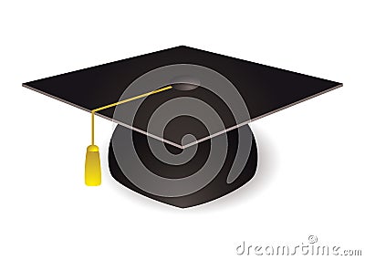 Graduation mortar board hat Vector Illustration