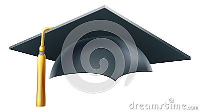 Graduation mortar board hat or cap Vector Illustration