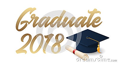 2018 graduation poster template Vector Illustration