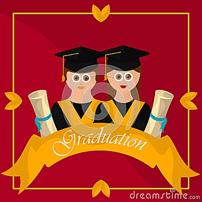 Graduation objects illustration Vector Illustration