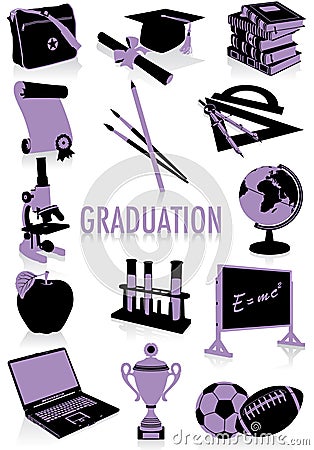 Graduation silhouettes Stock Photo