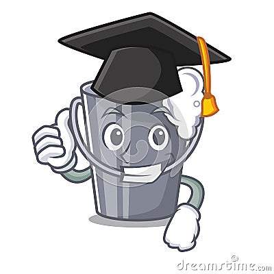 Graduation soapy water in a cartoon bucket Vector Illustration