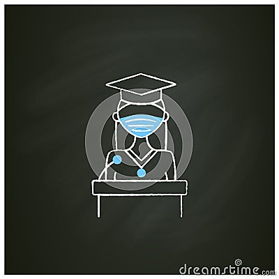Graduation speech chalk icon Vector Illustration